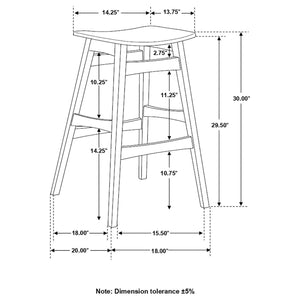 English Elm Dark Grey Mid-Century Bar Stools Set of 2 — Compact Natural Walnut Seats, Tapered Legs, Stylish Durable Finish B062P153518