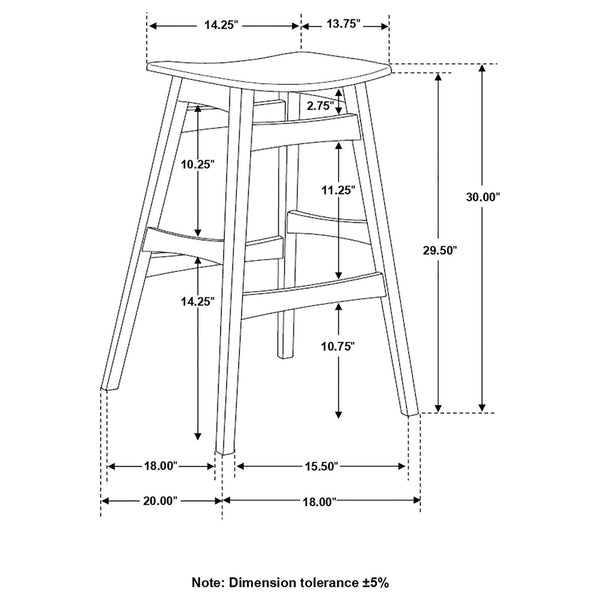 English Elm Dark Grey Mid-Century Bar Stools Set of 2 — Compact Natural Walnut Seats, Tapered Legs, Stylish Durable Finish B062P153518
