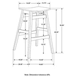 English Elm Dark Grey and Natural Walnut Bar Height Stool (Set Of 2)