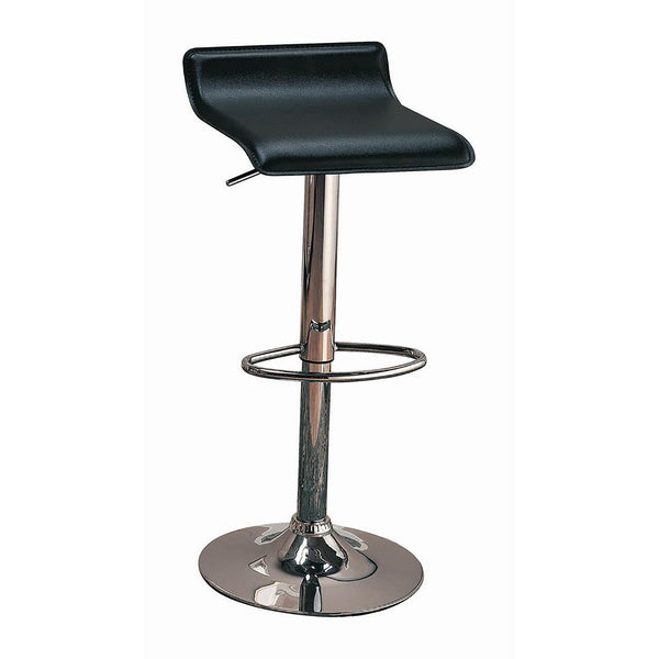 English Elm Black Adjustable Height Backless Bar Stools Set Of 2 - Modern Chrome Base & Leather Seat Design B062P153500