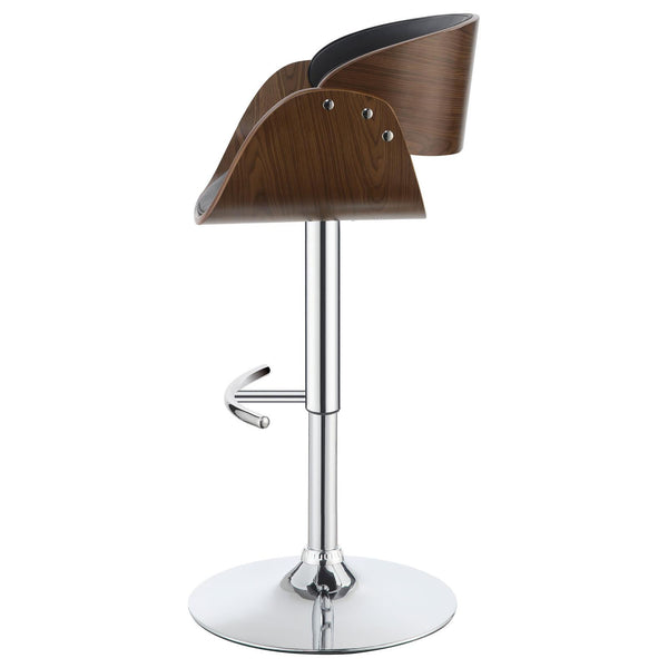 English Elm Black Adjustable Bar Stool With Chrome Accents - Mid-Century Style For Modern Kitchen & Dining Spaces B062P153497