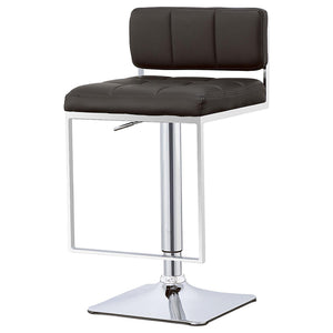 English Elm Black Adjustable Bar Stool With Chrome Base - Modern Style, Plush Comfort, And Hydraulic Lift Design B062P153510