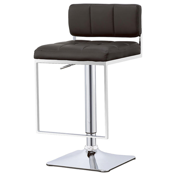 English Elm Black Adjustable Bar Stool With Chrome Base - Modern Style, Plush Comfort, And Hydraulic Lift Design B062P153510