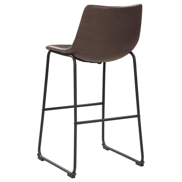 English Elm Brown Two-Tone Armless Bar Stools Set of 2 - Rustic Black Metal Legs, Brown Leatherette Seats, Retro Industrial Flair B062P153515