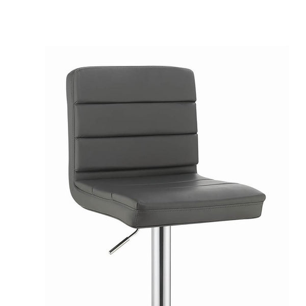 English Elm Grey Upholstered Adjustable Bar Stools Set of 2 – Chrome Base, Ridged Back Comfort, Height‑Adjustable Luxe Seating B062P153523