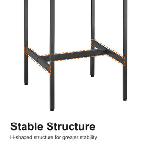 English Elm Bar Table Set Rustic Brown & Black with 2 Industrial Bar Chairs, Space-Saving Stable H-Frame, Waterproof Surface, Adjustable Feet — 23.6"x23.6"x35.4" W1668P143123