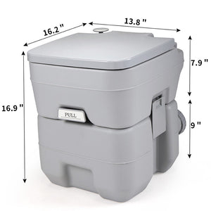 English Elm 5 Gallon Portable Toilet with Sealed Valve Hdpe Build for Camping Travel Outdoor W2181P153991
