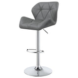 English Elm Chrome and Grey Adjustable Bar Stool (Set Of 2)