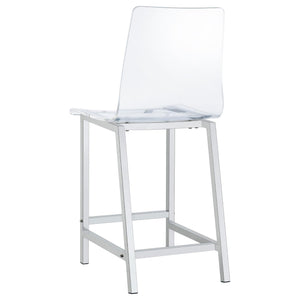 English Elm Clear Acrylic Counter Stools Set of 2 with Chrome Base, Curved Back Comfort, Modern Bar Seating B062P153519