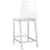 English Elm Clear and Chrome Counter Height Stools (Set Of 2)