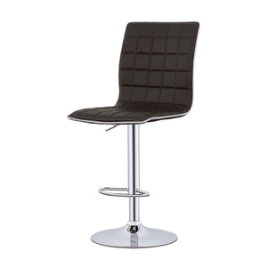 English Elm Waffle Faux Leather Adjustable Bar Stools Set of 2 — Black Waffle Texture, Chrome Base, Ergonomic Comfort B062P153491
