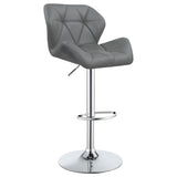 English Elm Chrome and Grey Adjustable Bar Stool (Set Of 2)