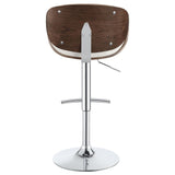 English Elm Ecru and Chrome Adjustable Bar Stool