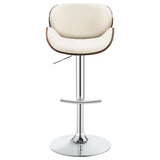 English Elm Ecru and Chrome Adjustable Bar Stool