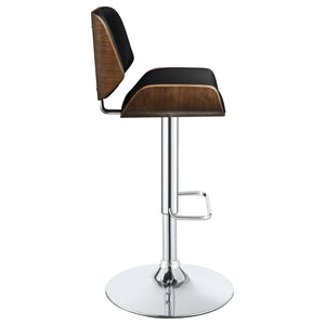 English Elm Black Adjustable Bar Stool With Chrome Base & Faux-Leather Seat - Modern Industrial Style Comfort B062P153495