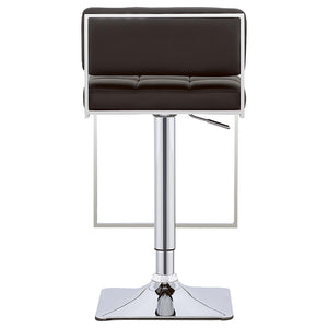 English Elm Black Adjustable Bar Stool With Chrome Base - Modern Style, Plush Comfort, And Hydraulic Lift Design B062P153510