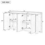 English Elm Designed Storage Cabinet Sideboard With 4 Doors , Adjustable Shelves, Suitable For Living Rooms, Entrance and Study Rooms.