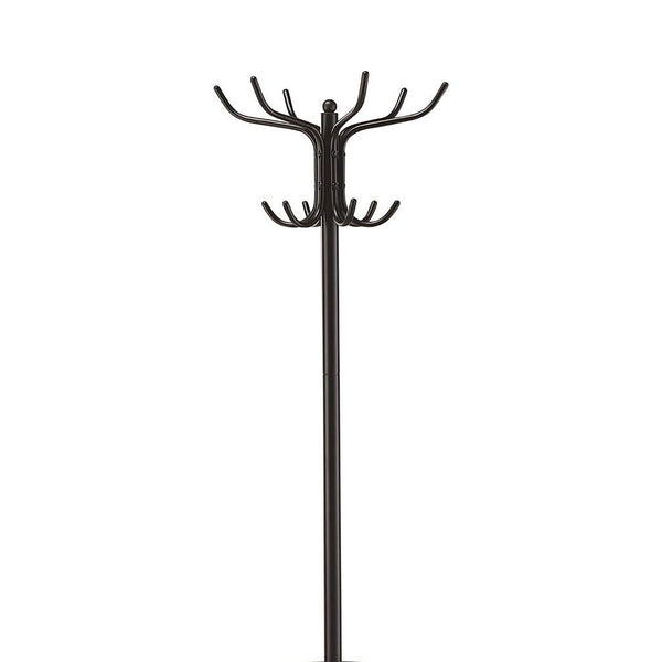 English Elm Black 12-Hook Coat Rack with Umbrella Holder, 70" Tall Metal Entryway Organizer for Coats & Scarves B062P153479