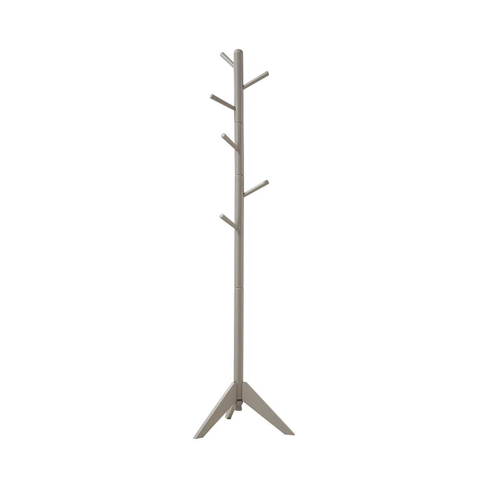 English Elm Grey 6-Hook Coat Rack with Rotating Top — Sleek Grey Rubberwood Entry Organizer, Holds 11 lbs/Hook B062P153485