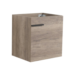 English Elm 18 inch Wall-Mounted Vanity with Ceramic Sink Top, Eco Plywood Cabinet, Dual Handles, Sleek Minimalist Design W999P149895