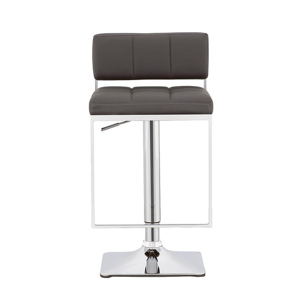 English Elm Grey Adjustable Bar Stool With Chrome Accents - Modern Tufted Faux Leather Comfort For Home Bars B062P153517