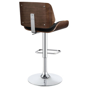 English Elm Black Adjustable Bar Stool With Chrome Base & Faux-Leather Seat - Modern Industrial Style Comfort B062P153495