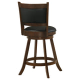 English Elm Chestnut and Black Wooden Swivel Stool (Set Of 2)