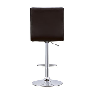 English Elm Waffle Faux Leather Adjustable Bar Stools Set of 2 — Black Waffle Texture, Chrome Base, Ergonomic Comfort B062P153491