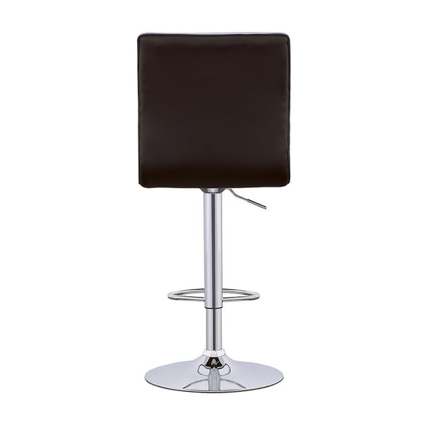 English Elm Waffle Faux Leather Adjustable Bar Stools Set of 2 — Black Waffle Texture, Chrome Base, Ergonomic Comfort B062P153491