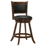 English Elm Chestnut and Black Wooden Swivel Stool (Set Of 2)