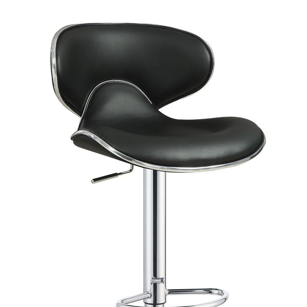 English Elm Black Adjustable Bar Stools Set Of 2 - Modern Chrome Frame, Stylish Comfort For Kitchen & Bar B062P153499