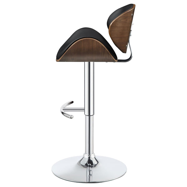 English Elm Black Adjustable Bar Stool With Chrome Base – Modern Design, Ergonomic Comfort, And Versatile Style B062P153496