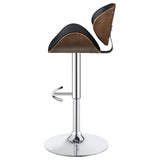 English Elm Black and Chrome Adjustable Bar Stool