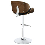 English Elm Black and Chrome Adjustable Bar Stool