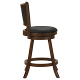 English Elm Chestnut and Black Wooden Swivel Stool (Set Of 2)