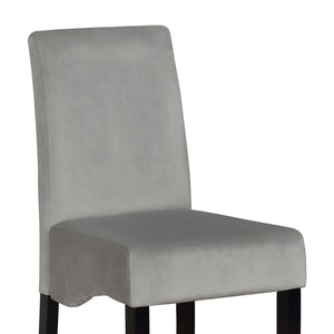 English Elm Dark Dark Grey Upholstered Counter Stools Set of 2 – Contemporary Curved Back Velvet Seats, Black Frame, 41.75" tall B062P153508