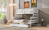 Hearth and Haven Twin over Full Bunk Bed with 2 Drawers, White GX000449AAK