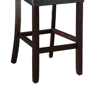 English Elm Cappuccino Bar Height Stools Set Of 2 - Contemporary Design, Plush Comfort, Black Faux Leather Upholstery B062P153484