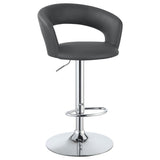 English Elm Grey and Chrome Adjustable Bar Stool