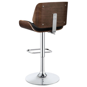 English Elm Black Adjustable Bar Stool With Chrome Base & Faux-Leather Seat - Modern Industrial Style Comfort B062P153495