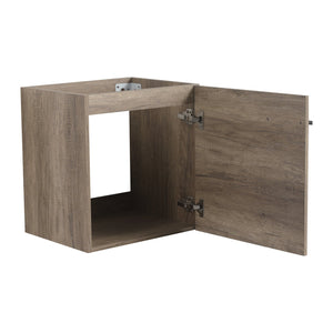 English Elm 18 inch Wall-Mounted Vanity with Ceramic Sink Top, Eco Plywood Cabinet, Dual Handles, Sleek Minimalist Design W999P149895