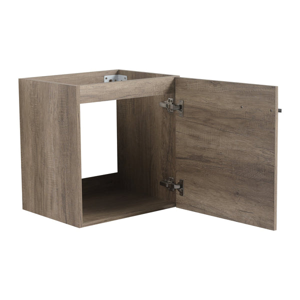 English Elm 18 inch Wall-Mounted Vanity with Ceramic Sink Top, Eco Plywood Cabinet, Dual Handles, Sleek Minimalist Design W999P149895