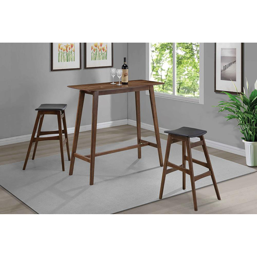 English Elm Dark Grey Mid-Century Bar Stools Set of 2 — Compact Natural Walnut Seats, Tapered Legs, Stylish Durable Finish B062P153518