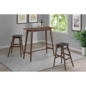 English Elm Dark Grey Mid-Century Bar Stools Set of 2 — Compact Natural Walnut Seats, Tapered Legs, Stylish Durable Finish B062P153518