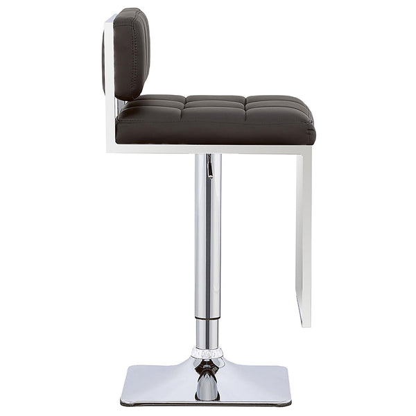 English Elm Black Adjustable Bar Stool With Chrome Base - Modern Style, Plush Comfort, And Hydraulic Lift Design B062P153510