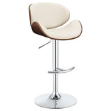 English Elm Ecru and Chrome Adjustable Bar Stool