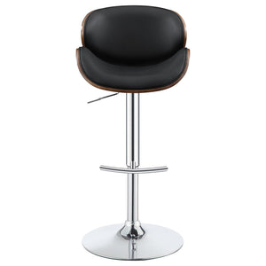 English Elm Black Adjustable Bar Stool With Chrome Base – Modern Design, Ergonomic Comfort, And Versatile Style B062P153496