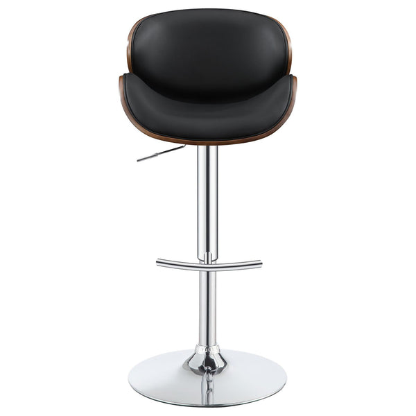 English Elm Black Adjustable Bar Stool With Chrome Base – Modern Design, Ergonomic Comfort, And Versatile Style B062P153496