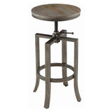 English Elm Brushed Nutmeg and Slate Grey Adjustable Bar Stool (Set Of 2)