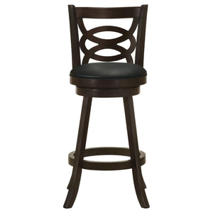 English Elm Cappuccino Swivel Bar Height Stool Set of 2 – Espresso Finish, Leatherette Seat, 42.25" Tall Classic Elegance B062P153494